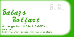 balazs wolfart business card